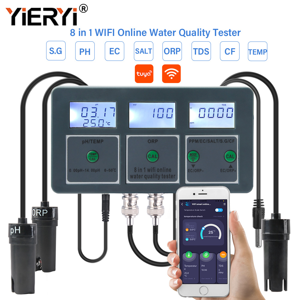 Marine Aquarium Water Test Kit - Yieryi WiFi Tuya Smart PH ORP