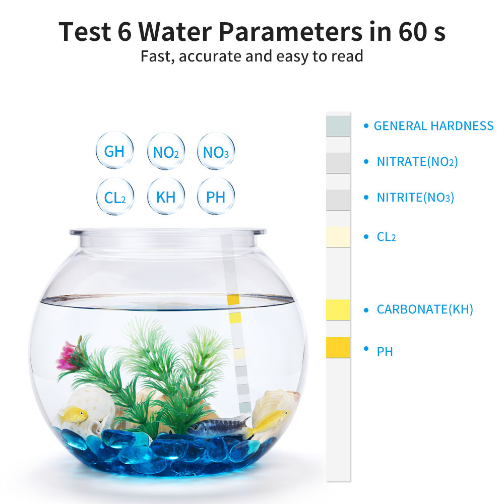 6-In-1 Water Quality Test Stri - Marine Aquarium Water Test Kit ulasan dan harga