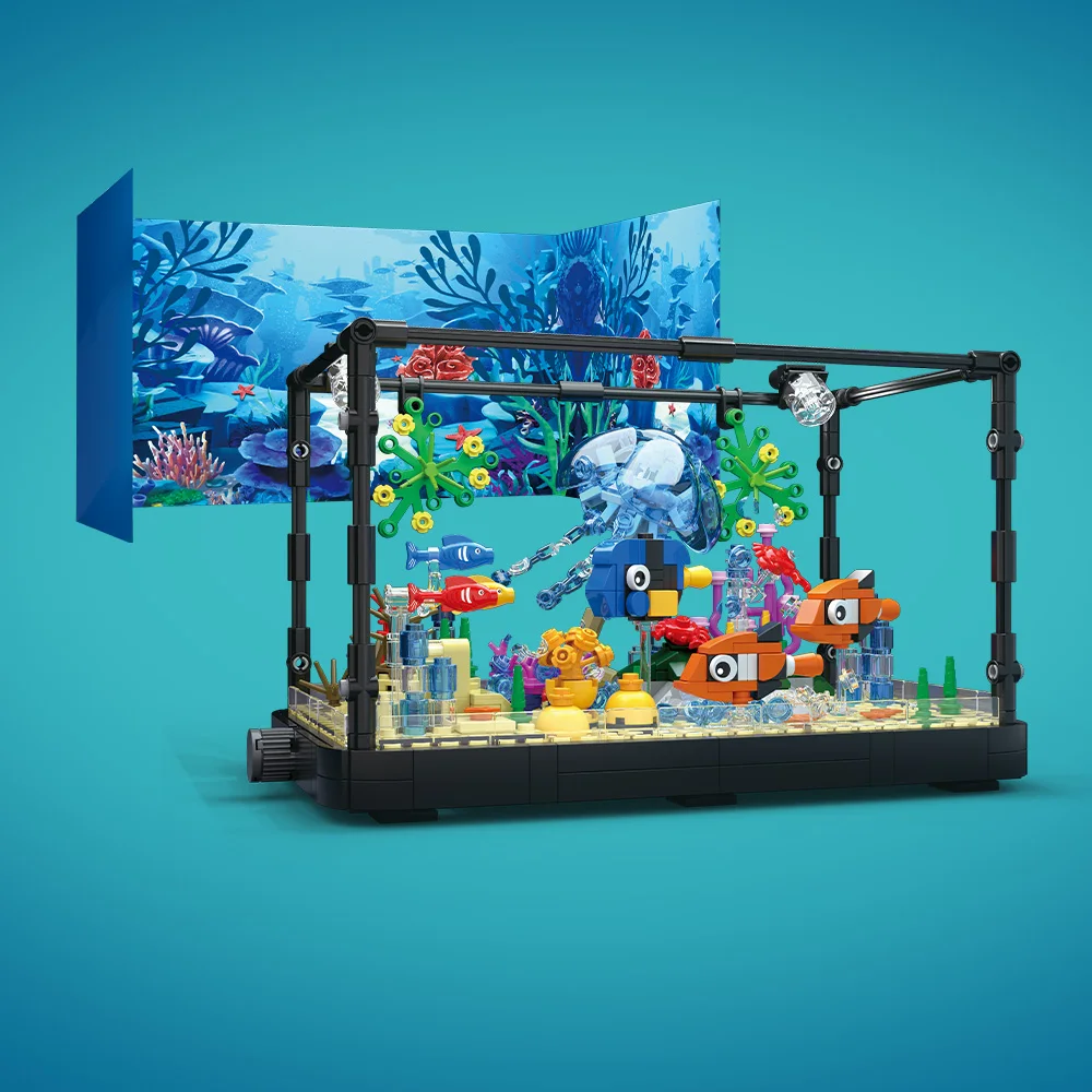 Fish Tank Building Block Set w - Marine Aquarium Aquascape ulasan dan harga